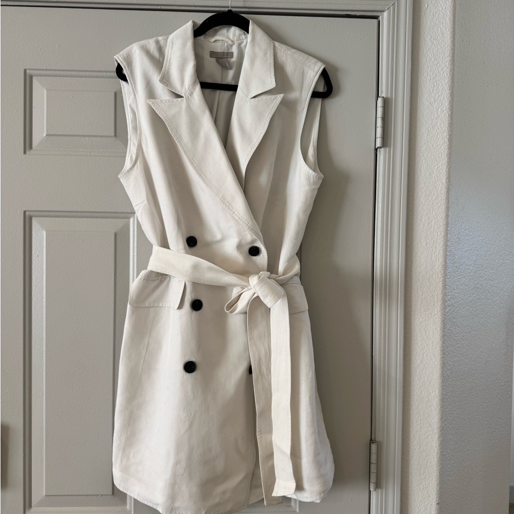 H&M Cream Linen Blend Dress